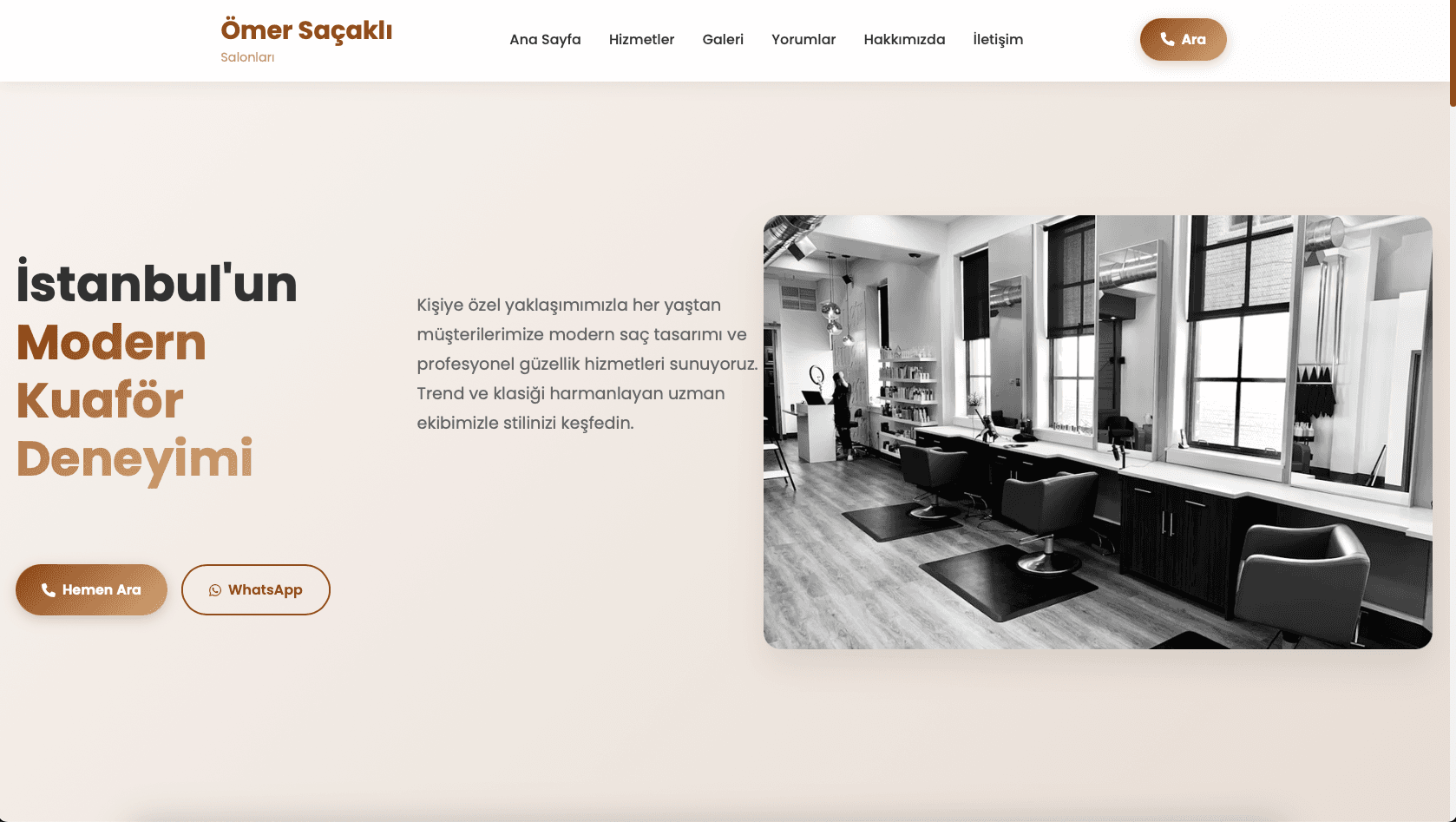 Harbiye Kuaför - Modern Hair Salon Website
