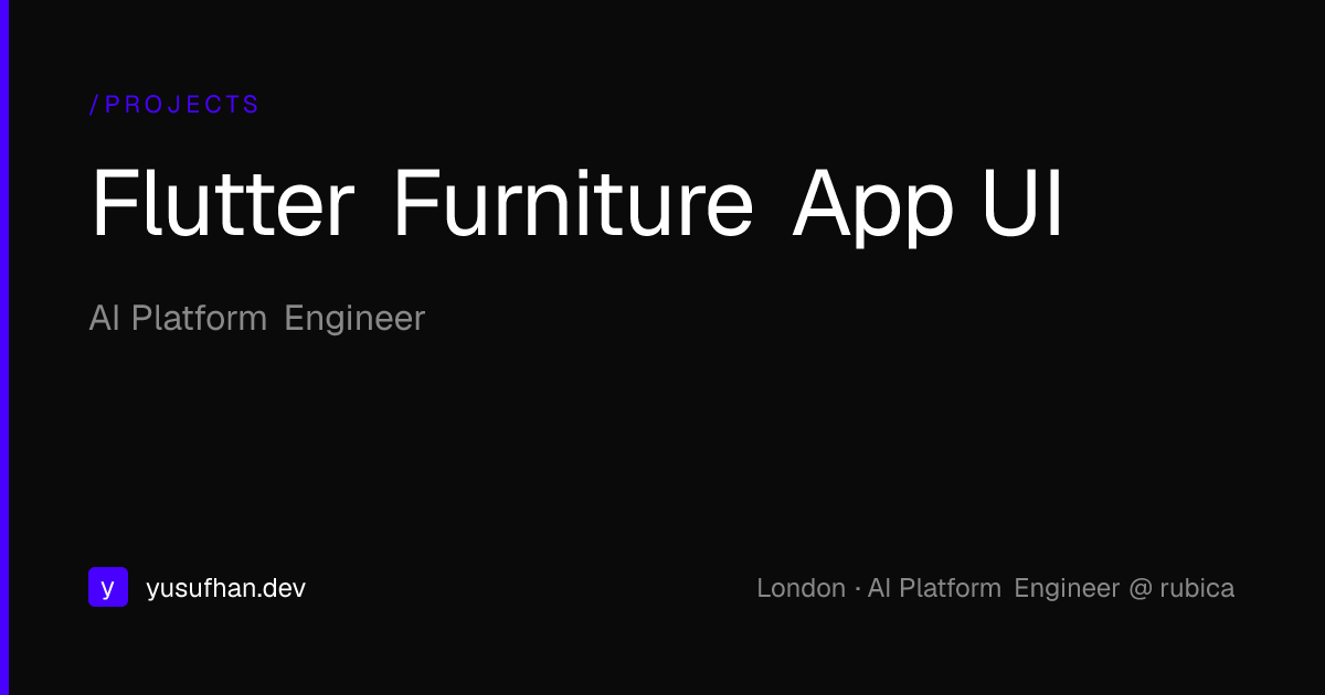 Flutter Furniture App UI | Yusufhan Saçak